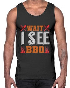 wait i see bbq 457#- bbq- Cotton Tank