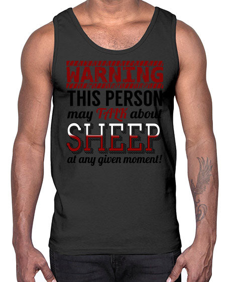warning this person may talk about- sheep- Cotton Tank
