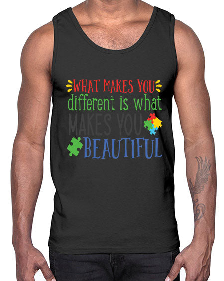 what makes you different is what makes you beautiful Style 3#- autism- Cotton Tank