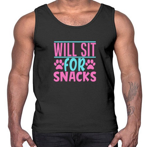 will sit for snacks Style 57#- dogs- Cotton Tank