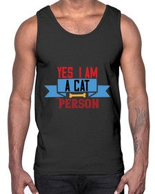 yes i am acat person Style 123#- cats- Cotton Tank