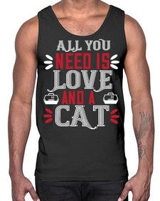 all you need is love Style 27#- cats- Cotton Tank