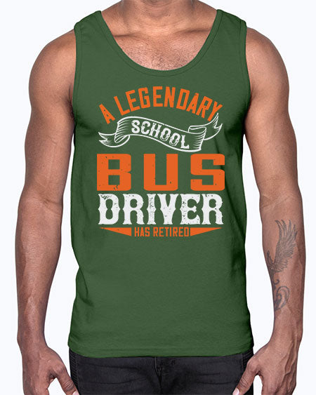 A LEGENARY SCHOOL DRIVER HAS RETIRED Style 559#- Bus Driver- Cotton Tank