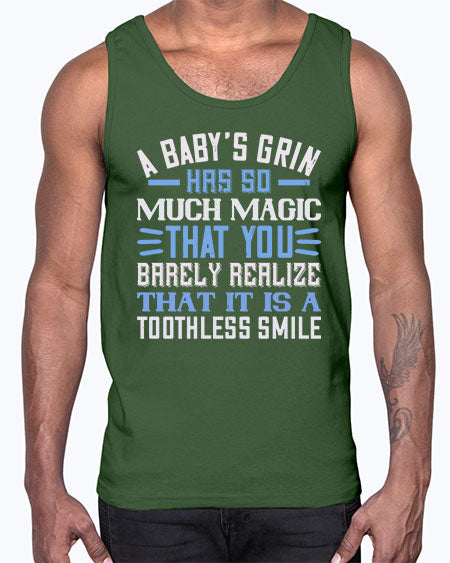 A baby’s grin has so much magic that you barely realize that it is a toothless smile Style 263#- baby- Cotton Tank