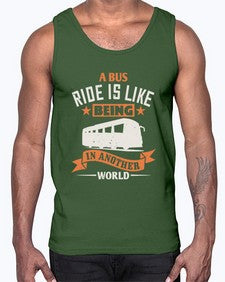 A bus ride is like being in another world 1#- bus- Cotton Tank