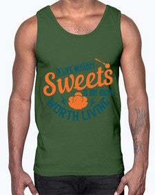 A life without sweets is not much worth living Style 50#- diabetes- Cotton Tank
