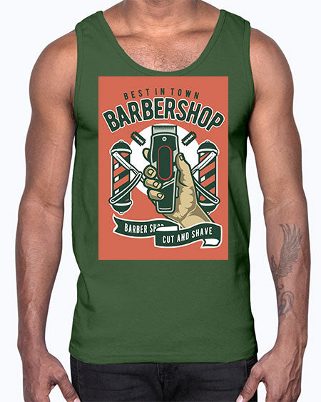 Barbershop590#- barber- Cotton Tank