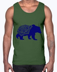BearMandala 253#- mandala- Cotton Tank