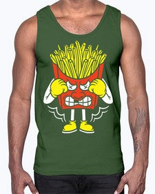Boxing fries 24#- cartoon food- Cotton Tank