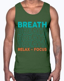 Breath Relax Focus 181#- yoga- Cotton Tank