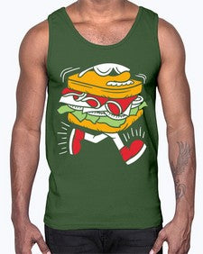 Burger 1#- cartoon food- Cotton Tank