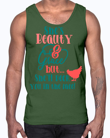 Chicken Beauty And Grace- chicken- Cotton Tank