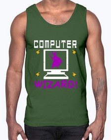 Computer wizard 52#- computer- Cotton Tank