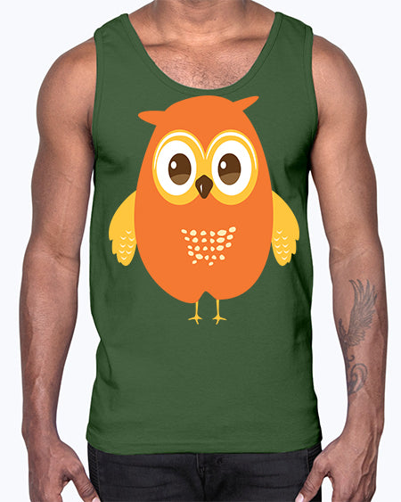 Cute Owl A TurtleRabbit 2#- owl- Cotton Tank