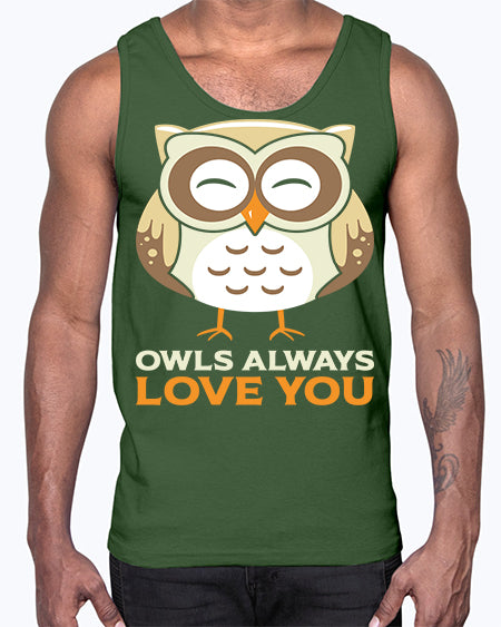 Cute Owl Always Love You A TurtleRabbit 3#- owl- Cotton Tank