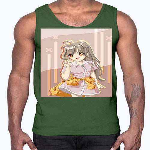 Cute and happy girl with picnic outfit 10#- anime- Cotton Tank
