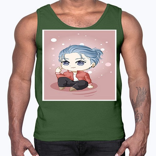 Cute little boy silver hair 78#- anime- Cotton Tank