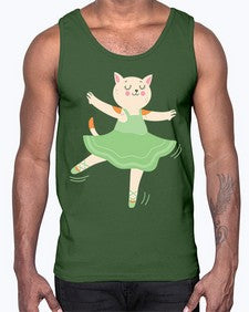 Dancing cat ballerina for ballet ballet 112#- ballet- Cotton Tank