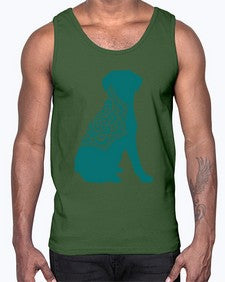 DogMandala 381#- mandala- Cotton Tank
