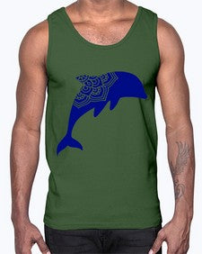 DolphinMandala 382#- mandala- Cotton Tank