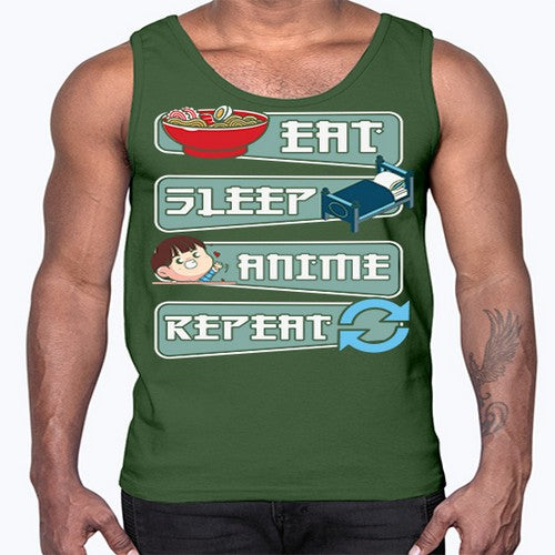 Eat Sleep Anime Repeat Anime Manga 227#- anime- Cotton Tank
