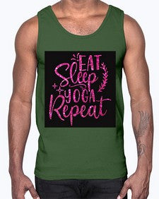 Eat Sleep Yoga Repeat  207#- yoga- Cotton Tank