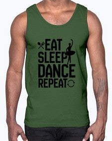 Eat sleep dance repeat 121#- ballet- Cotton Tank