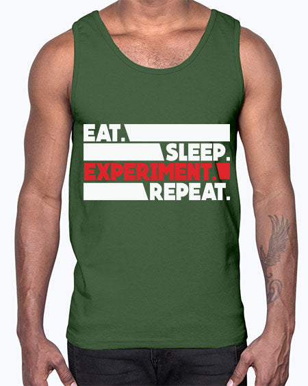 EatSleepExperimentRepeatScientistSkinite Scientist Skinite 274#- general science- Cotton Tank