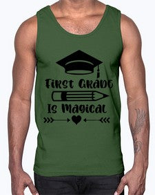 First Grade Is Magical 141#- first grade- Cotton Tank