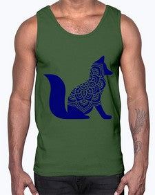 FoxMandalaUpdated 463#- mandala- Cotton Tank