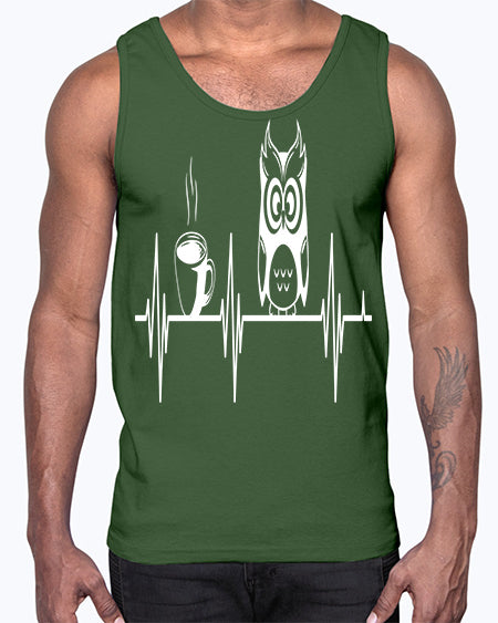Funny Coffee Lover Night Owl A TurtleRabbit 5#- owl- Cotton Tank