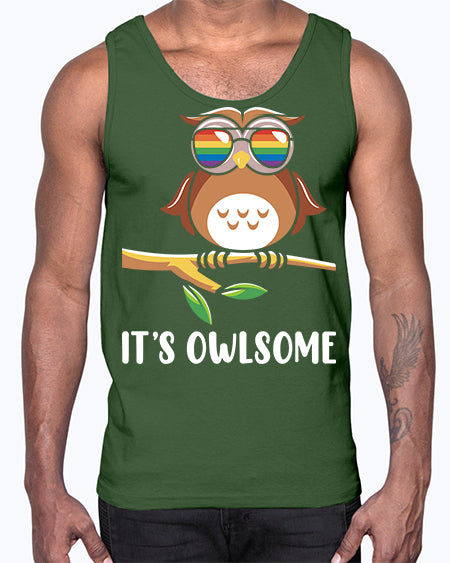Funny Owl Gift Im Owlsome A TurtleRabbit 7#- owl- Cotton Tank