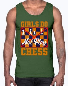 Girls do not play chess 101#- chess- Cotton Tank