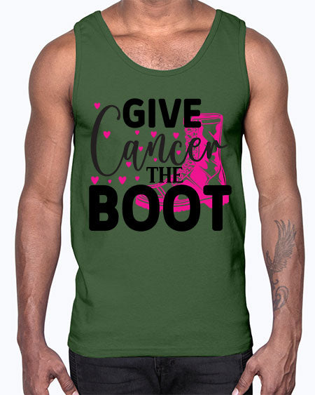Give Cancer the Boot 24#- breast cancer- Cotton Tank