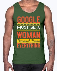Google must be a woman because it knows everything 76#- internet- Cotton Tank
