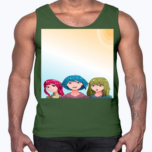 Happy three friend 20#- anime- Cotton Tank