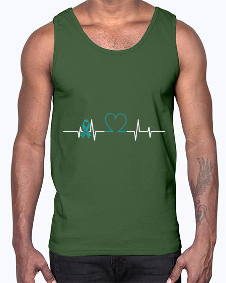 Heartbeat PTSD Ribbon PTSD Awareness 23#- PTSD- Cotton Tank