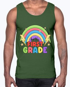 Hello first Grade Rainbow 280#- first grade- Cotton Tank