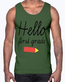 Hello first grade 274#- first grade- Cotton Tank