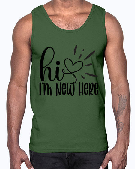 Hi Im New Here 332#- kids- Cotton Tank