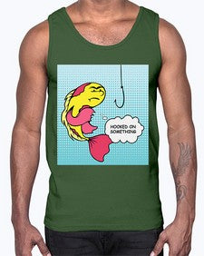 Hooked on Something 534#- art pop art- Cotton Tank