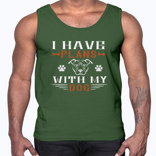 I Have Plans With My Dog Style 194#- dogs- Cotton Tank