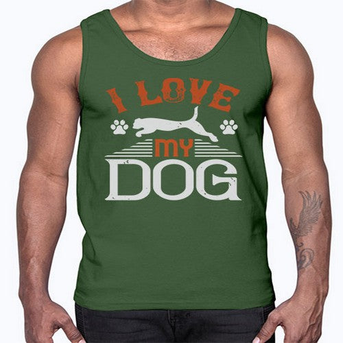 I Love My Dog Style 189#- dogs- Cotton Tank