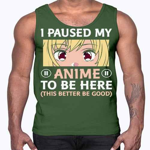 I Paused My Anime To 242#- anime- Cotton Tank