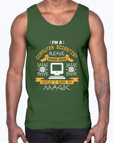 Im a computer scientist please stand back 34#- computer- Cotton Tank