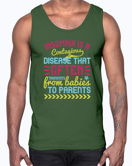 Insomnia is a contagious disease that often transmits from babies to parents Style 352#- baby- Cotton Tank