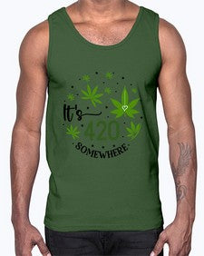 Its Somewhere 671#- marijuana- Cotton Tank