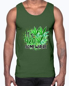 Its Somewhere 672#- marijuana- Cotton Tank