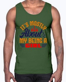 Its mostly about my being a girl 125#- chess- Cotton Tank