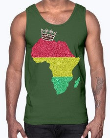 Juneteenth Crown Africa Flag 6#- black juneteenth- Cotton Tank
